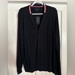 New Tommy Hilfiger button-down navy sweater xl tall